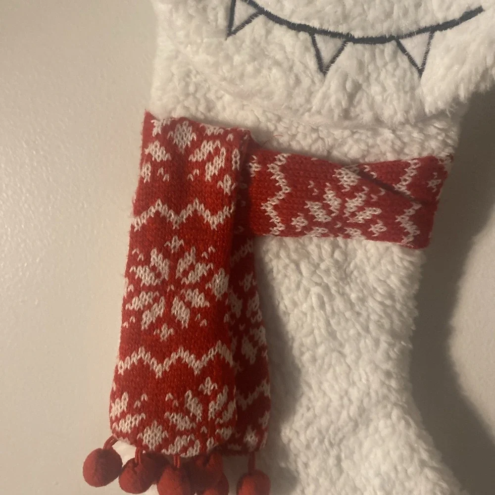 Target Wondershop White Yeti Blue Face Red Scarf Abominable Snowman Stocking 17